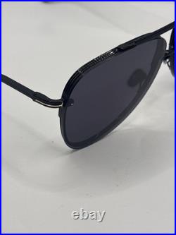 Tom Ford Leon FT1071 01A Metal Shiny Black Smoke 62 mm Men's Sunglasses