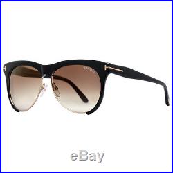 Tom Ford Leona TF 365 01G Black Aviator Women's Sunglasses