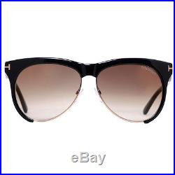 Tom Ford Leona TF 365 01G Black Aviator Women's Sunglasses