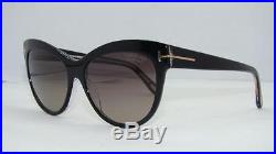 Tom Ford Lily FT 430 05D Black Sunglasses Gray Polarized Lenses Size 56