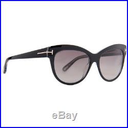 Tom Ford Lily TF 430 05D Black Women's Polarized Cat Eye Sunglasses