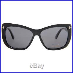 Tom Ford Lindsay TF 434 01D Black Grey Polarized Women's Butterfly Sunglasses