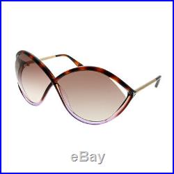Tom Ford Liora FT 0528 55F Havana Violet Plastic Sunglasses Brown Gradient Lens