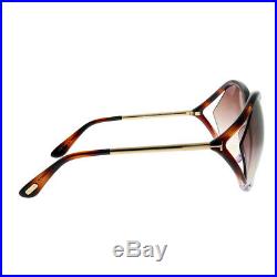 Tom Ford Liora FT 0528 55F Havana Violet Plastic Sunglasses Brown Gradient Lens