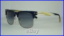 Tom Ford Louis TF 386 89W Navy Horn Clu Master Sunglasses Blue Gradient Lenses