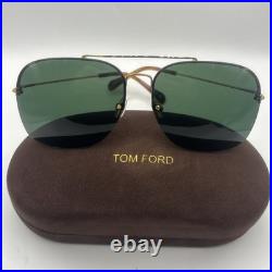 Tom Ford MACKENZIE 02 FT0883 30N Shiny Deep Gold/Green Square Men's Sunglasses