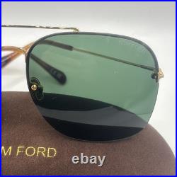 Tom Ford MACKENZIE 02 FT0883 30N Shiny Deep Gold/Green Square Men's Sunglasses