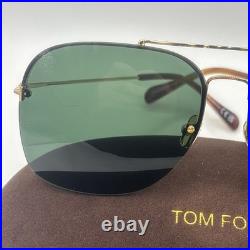 Tom Ford MACKENZIE 02 FT0883 30N Shiny Deep Gold/Green Square Men's Sunglasses