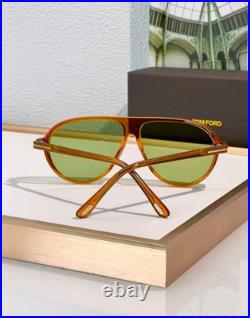 Tom Ford Marcus Sunglasses TF1023 48N Shiny Dark Brown/Green New