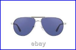 Tom Ford Marko James Bond Sunglasses TF 144 c. 18V in Silver with Solid Blue lenses