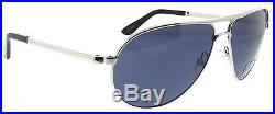 Tom Ford Marko TF 144 18V Silver Metal Frame Blue Lens Men's Aviator Sunglasses