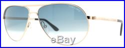 Tom Ford Marko TF144 28W Gold Blue Gradient Aviator Sunglasses