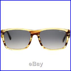 Tom Ford Mason TF 0445 50B Dark Brown Striated Plastic Sunglasses Grey Gradient