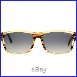 Tom Ford Mason TF0445 50B Dark Brown Striated Plastic Sunglasses Grey Gradient