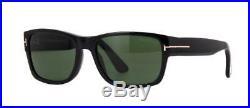 Tom Ford Mason TF445 01N Black Sunglasses Sonnenbrille Green Lens Size 56
