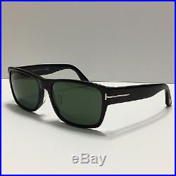 Tom Ford Mason TF445-F 01N Shiny Black/Green Rectangular Sunglasses New and Aut