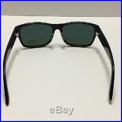 Tom Ford Mason TF445-F 01N Shiny Black/Green Rectangular Sunglasses New and Aut