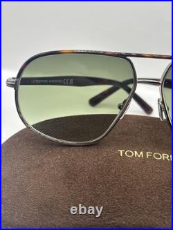 Tom Ford Maxwell FT1019 14P Metal Ruthenium Green 59 mm Sunglasses