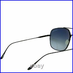 Tom Ford Men John-02 FT-0746-01W Sunglasses Black Titanium Aviator Gray Gradient