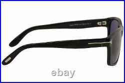 Tom Ford Men's August TF678 01V Shiny Black Rectangular Sunglasses 58mm