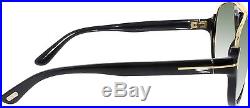 Tom Ford Men's Gradient Dimitry FT0334-01P-59 Black Semi-Rimless Sunglasses