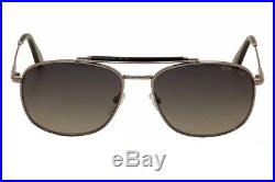Tom Ford Men's Marlon TF339 TF/339 14D Ruthenium Polarized Sunglasses 57mm