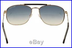 Tom Ford Men's Marlon TF339 TF/339 28W Rose Gold/Black Sunglasses 57mm