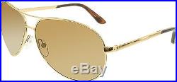 Tom Ford Men's Polarized FT0035-28H-62 Gold Aviator Sunglasses