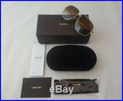 Tom Ford Men's Ronnie Tf 439 01g Black Gold Metal Sunglasses Made In Italy