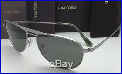 Tom Ford Men's William TF207 14R Gunmetal/Green POLARIZED Sunglasses James Bond