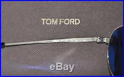 Tom Ford Men's William TF207 17V Palladium Blue Sunglasses James Bond AUTHENTIC