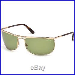 Tom Ford Mens FT0418-28N Ryder Sunglasses Shiney Rose Gold Frame Green Lens