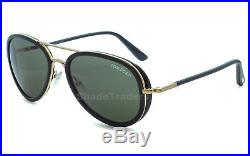 Tom Ford Miles Aviator Sunglasses Shiny Black Gold Grey Ft 0341 28j