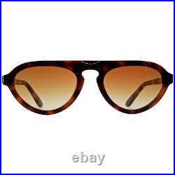 Tom Ford Milo-02 FT0737 53F Blonde Havana Aviator Sunglasses