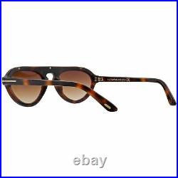 Tom Ford Milo-02 FT0737 53F Blonde Havana Aviator Sunglasses