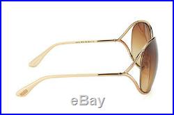 Tom Ford Miranda Womens Sunglasses Rose Gold Ivory Brown Gradient Ft 0130 28f