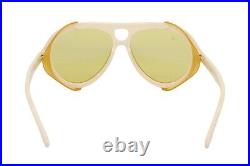 Tom Ford Neughman 882 25E Ivory Yellow Men's Bridge Sunglasses 60-15-145 WithCase