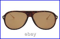 Tom Ford Nicholai-02 624 52E Gold Tortoise Brown Lens Sunglasses 57-14-145 WCase
