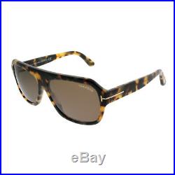 Tom Ford Omar TF 0465 56J Havana Plastic Square Sunglasses Brown Lens
