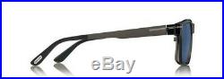 Tom Ford Optical Frame + Magnetic Clip On Sunglasses Ruthenium Blue 5475 12v