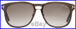Tom Ford Oval Sunglasses TF346 Franklin 05K Wood Effect/Black FT0346
