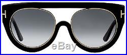 Tom Ford Oval Sunglasses TF360 Alana 01B Black/Rose Gold FT0360