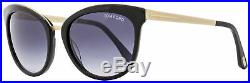 Tom Ford Oval Sunglasses TF461 Emma 05W Black/Iridescent Chalkstripe 56mm FT0461