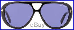 Tom Ford Oval Sunglasses TF510 Marley 01V Black/Gold 59mm FT0510