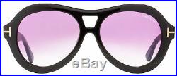 Tom Ford Oval Sunglasses TF514 Isla 01Z Black 56mm FT0514
