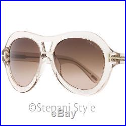 Tom Ford Oval Sunglasses TF514 Isla 74S Transparent Rose 56mm FT0514