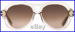 Tom Ford Oval Sunglasses TF514 Isla 74S Transparent Rose 56mm FT0514
