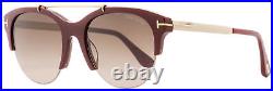 Tom Ford Oval Sunglasses TF517 Adrenne 69T Burgundy/Gold 55mm FT0517