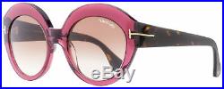 Tom Ford Oval Sunglasses TF533 Rachel 71F Burgundy/Havana 54mm FT0533
