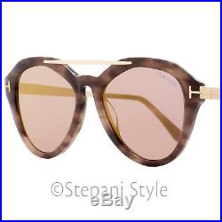 Tom Ford Oval Sunglasses TF576 Lisa-02 55Z Coloured Havana/Gold 54mm FT0576